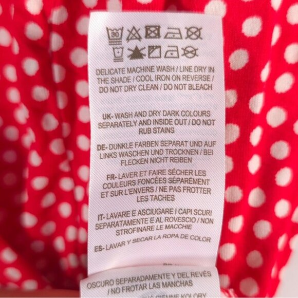 Boden Viscose Blend Wrap Tie V Neck Short Sleeve‎ Top Polka Dot J0664 Size 8P - Picture 8 of 9